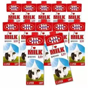 믈레코비타 수입 폴란드 멸균우유 아이러브밀크 1000ml, 12개