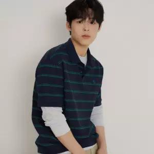 빈폴멘 BEANPOLE MEN 칼라넥 스트라이프 미니와플 반소매 티셔츠 - 네이비 BC6342C35R BC6342C35_R_JB 1032
