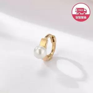 [비앤비골드] 당일발송 14K 클래식 진주 미니 원터치 링 피어싱 S 한쪽 JAE40833