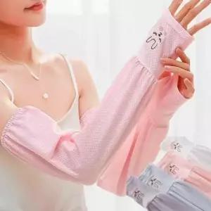 토끼 자수 팔토시 핸드워머 암워머 핑거홀 여름 자외선 차단 쿨토시 pSm56phs
