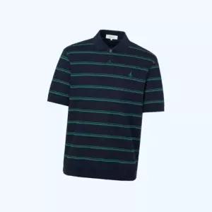 빈폴 멘 BEANPOLE 남성 남자 맨즈 칼라넥 스트라이프 미니와플 반소매 티셔츠 상의 네이비 BC6342C35R BS 5