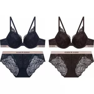 게스언더웨어 로즈골드밴딩 레이스와이어브라/레이스팬티세트 2종컬러 선택 1DWBR742
