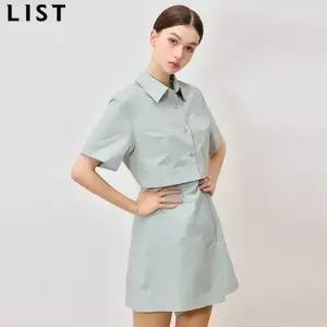 [리스트(LIST)] 소피아 나일론코튼 랩 미니 원피스 (택가격: 228000원)