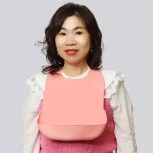 식사용품 성인용 턱받이 노인용품 실리콘 성인용턱받이 핑크(소)