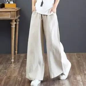 여름 8색 여성 밴딩 마바지 와이드핏 린넨팬츠