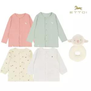 [롯데백화점]에뜨와 유아가을내의X딸랑이SET(4중 택1)/출산,신생아,백일,돌선물,조카선물,실내복