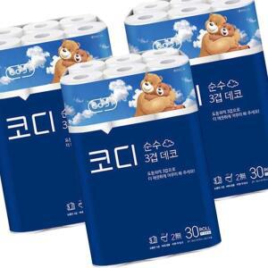 코디 3겹 데코순수 30롤 휴지x3개