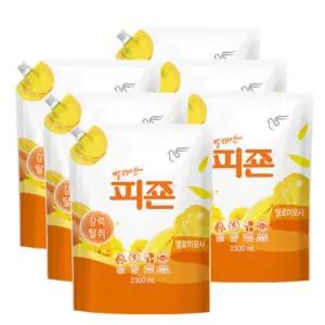피죤 섬유유연제 리필 2300ml 6개 옐로미모사