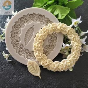 로즈 화환 폼 실리콘 퐁당 몰드 웨딩 케이크 장식 발렌타인 선물 DIY 3D 초콜릿 쿠키 베이킹