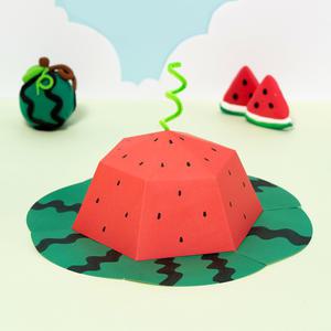 율아트 종이 여름 수박 모자 만들기 입체 종이공예 여름소품 DIY 만들기세트