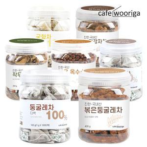 카페우리가 국산 둥굴레차 400g/100티백 둥글레차 현미차 자소엽차 계피차 연근차 보리차 옥수수차 작두콩차 돼지감자차 옥수수수염차 녹차 페퍼민트차 민들레차 팽이버섯차 생강차 국화차 쌍화차 호박팥차 감초차