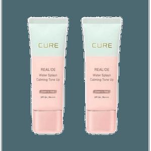 김정문알로에 큐어 워터스플래쉬 카밍 톤업 선크림 40ml 2개