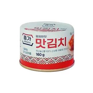 종가집 깔끔한맛 맛김치캔 160g x 1개  여행용 휴대용 캠핑용 김치통조림