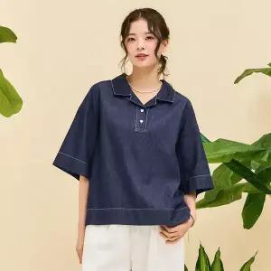 [체이스컬트]여성 데님 오픈 카라 셔츠 EBRG5592D04_P391445534