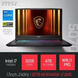 ⓒ MSI 소드 GF76 HX B14WGK-i7 QHD 32GB 4TB WIN11 / 17인치 편집 고성능 게임 포토샵 캐드 AI 노트북