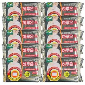하루온팩 100매/국산 붙이는 부착형 파스형 핫팩 찜질팩 온찜질팩 일회용 김병장핫팩 슈퍼핫팩