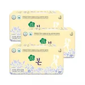 본 순면커버 중형 데일리 생리대 날개형 30개입 3개