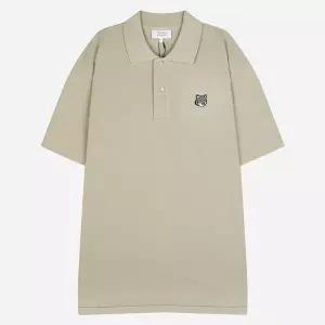 메종키츠네 6S PM00210KP0001 0450 그레이 폭스 헤드 남성 PK 셔츠 티 리프