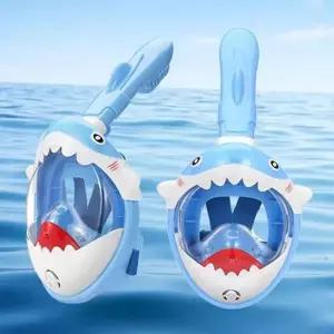 풀페이스 아동용 스노클 마스크 상어 유아용 스노클 마스크