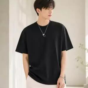 반팔 데일리 반팔 무지룩 탄탄면 티셔츠 블랙 루즈핏 탄탄한