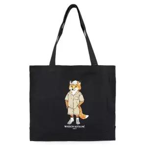 메종키츠네 공용 드레스 폭스 토트백블랙 QU05109WW9042 P199