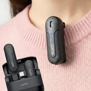 블루투스 무선 핀마이크 ASMR 유튜브 방송용 스마트폰 미니형 송수신기 COMS VA345