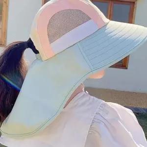 (올핀)키즈 배색 플랩캡 썸머 매쉬 소재 수영장 바다 피크닉 모자