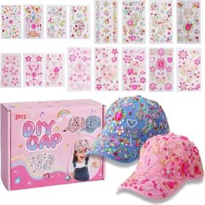 여자들을 위한 잠메이트 DIY 야구 모자 공예 키트 스티커가 부착된 공예품 6~12세용 창의적인 생일 부활절