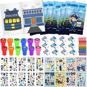 신로 72 PCS 컬러링북 파티 세트 구디백 필러 생일 용품 DIY 스티커 임시 타투 경품 홈 클래스룸용 공예품