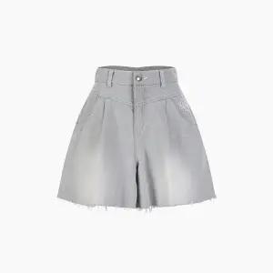 [에고이스트][BLUE LABEL] 턱 플레어 자수 데님숏츠 ES2ODQ02