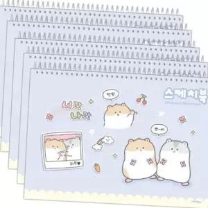 캐릭터 스케치북 여아 종류랜덤 5P 초등 유아 그림 도화지 미술용품