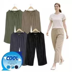 통팬츠 8부 쿨 스판 냉감 바지 이지웨어