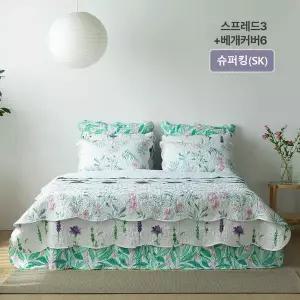 [하프클럽/메종노아]SK 속건워싱 시어서커 스프레드3장+베개커버 세트6장 총9종 SK(슈퍼킹/양면)