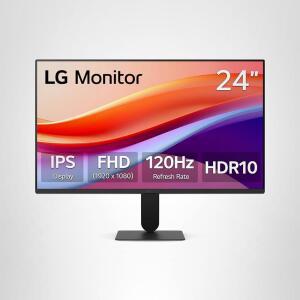 LG 24U411A-B 24인치 풀 HD(1920 X 1080) IPS 컴퓨터 모니터 120HZ HDR10 리더 모드 플리커 세이프 HDMI 슬림 스탠드 베이스 블랙