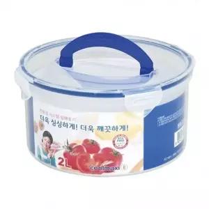 슈마켓 쿨맥시2 원형 2L 핸들형 밀폐용기 보관용기 김치통