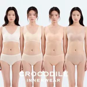 [크로커다일 언더웨어][크로커다일] 쿨라이트 실키핏 일체형 V넥 브라팬티 8종세트 CDW6N42434445_T
