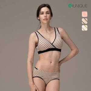 [뉴니끄]후크랩 스트라이프 임산부 수유 브라2P+팬티2P 세트