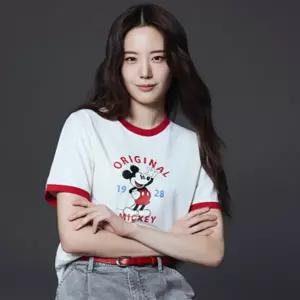 [롯데백화점]폴햄 여성) 쿨코튼 디즈니 콜라보 크롭 링거 반팔티 (PHG2TS2430)