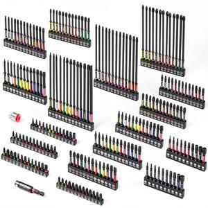 GEINXURN 217피스 임팩트 드라이버 비트 세트 S2 STEEL 1 U201D / 2 3 6 U201DMAGNETIC D2 필립스 슬롯트 사각형 TORX HEX 멀티 팁 홀더 및 마그네타이저 디마그네타이저