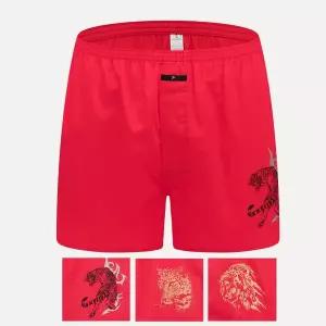 [제임스딘] 고급 순면 80수 레드 패션 남자 사각 트렁크 팬티 3매 세트