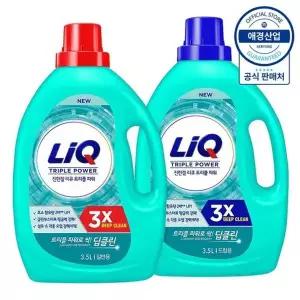 [애경]리큐 진한겔 딥클린 트리플파워 액체세제 용기 3.5L ,2개