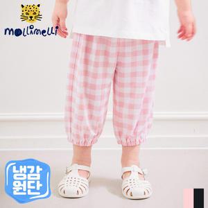 [몰리멜리] 굿쇼미체크7부쿨링팬츠