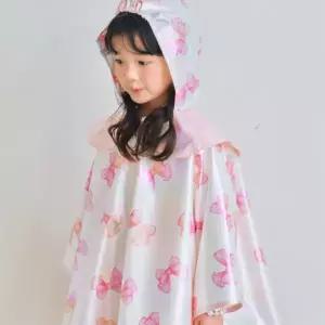 [키앙] 봉봉 오로라 리본 케이프 레인코트