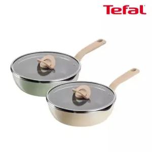 [테팔] 인덕션 티타늄1X 원픽 냄비팬 22cm 베이지/그린 (택1) 646073