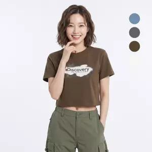 디스커버리 프레시벤트 크롭 워싱 그래픽 반팔티셔츠 DWRS9H053