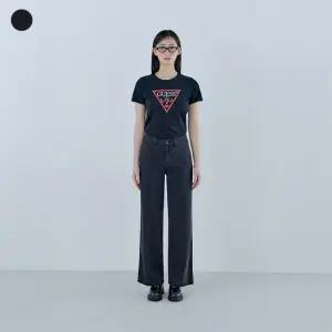 게스여성 쿨터치 BLK톤 와이드 청바지 YQ2D9095