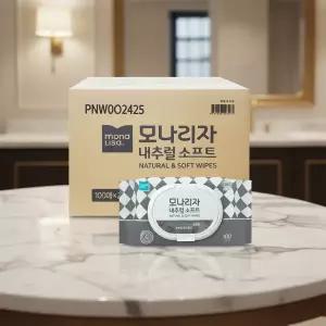 모나리자 내추럴 소프트 물티슈 캡형 100매 24개