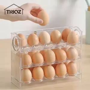 TRIOZ 자동 3단 계란 트레이 30구 냉장고 달걀 보관함 /계란트레이