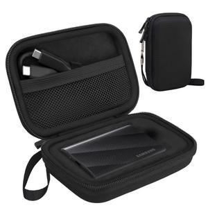 삼성호환 T9 휴대용 솔리드 스테이트 드라이브용 LACDO 하드 케이스 1TB 2TB 4TB USB 3.2 외장 SSD EVA 충격 방지 보관 여행 가방 블랙+블랙