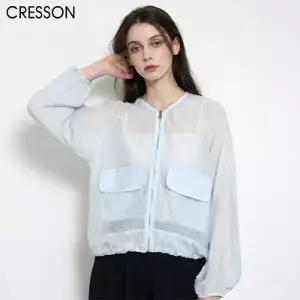 [크레송(CRESSON)] 에어리 시어 포켓 블루종 점퍼(택가격: 218000원)